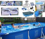 Intex zwembad 450x220x84 + pomp + warmtematten + toebehoren, Ophalen, Gebruikt, 200 tot 300 cm, 80 tot 120 cm
