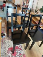 Zwarte houten stoelen set van 4, Huis en Inrichting, Stoelen, Vier, Gebruikt, Scandinavisch, Hout
