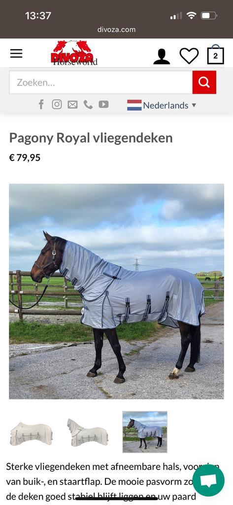 Pagony royal vliegendeken zware kwaliteit 185, Dieren en Toebehoren, Paarden en Pony's | Dekens en Dekjes, Nieuw, Deken, Ophalen of Verzenden