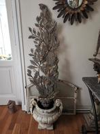 zeldzaam GROOT ALTAARSTUK - METALEN TAK + BLAADJES/BLOEMEN, Ophalen