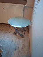 Glazen bijzettafel, Huis en Inrichting, Tafels | Bijzettafels, Minder dan 55 cm, Rond, Glas, Ophalen