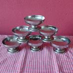 Vintage Franse RVS ijscoupes | 6 inox bistro dessert coupes, Huis en Inrichting, Keuken | Servies, Overige materialen, Gebruikt