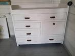 Vintage witte commode met lades, Ophalen, Gebruikt, 100 tot 150 cm, 100 tot 150 cm