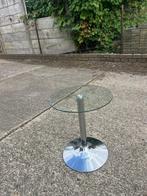 Glazen bijzettafel 45 diameter/55 hoog, Huis en Inrichting, Minder dan 55 cm, Rond, Ophalen, 45 tot 60 cm