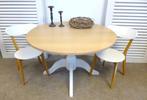 Prachtige witte landelijke ronde eiken eettafel 120 cm, Ophalen, Eikenhout, ?, Zo goed als nieuw