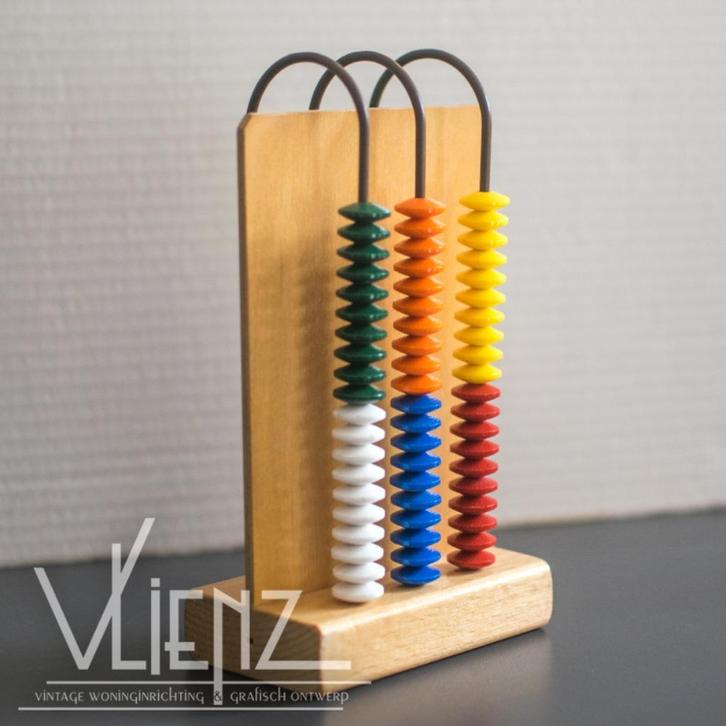 Vintage, houten abacus, telraam, rekenraam met kralen, Kinderen en Baby's, Speelgoed | Educatief en Creatief, Gebruikt, Rekenen