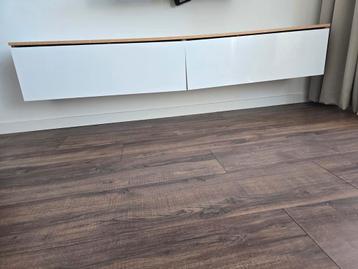 Zweefmeubel / tv meubel wit/hout
