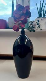 Zwarte Glazen Vaas - 38cm Hoogte, Ophalen, Zwart, Minder dan 50 cm, Glas