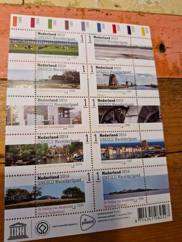 Postzegelvel Nederland UNESCO Werelderfgoed 2014, postfris beschikbaar voor biedingen
