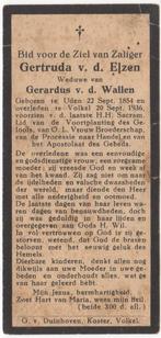 Gertruda v.d. Elzen 1854 Uden + 1936 Volkel, 81 jaar oud, Verzenden