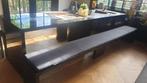 eettafel zwart pianolak 300cm incl banken, Ophalen, 200 cm of meer, 50 tot 100 cm, Zo goed als nieuw