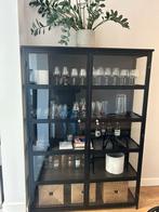 Stalen Vitrinekast - Zwart, Ophalen, 100 tot 150 cm, 25 tot 50 cm, Met deur(en)