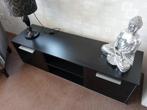 Zwarte tv kast 140l/40b/40h/40d-2 deurtjes., Ophalen, Gebruikt, 100 tot 150 cm, Minder dan 100 cm