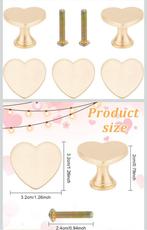 Gouden hartvormige deur/kast knoppen NIEUW, Ophalen of Verzenden, Nieuw