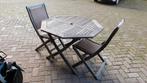 tuintafel met gratis twee stoelen, Tuin en Terras, Tuintafels, Ophalen, Gebruikt, Rond, Hout