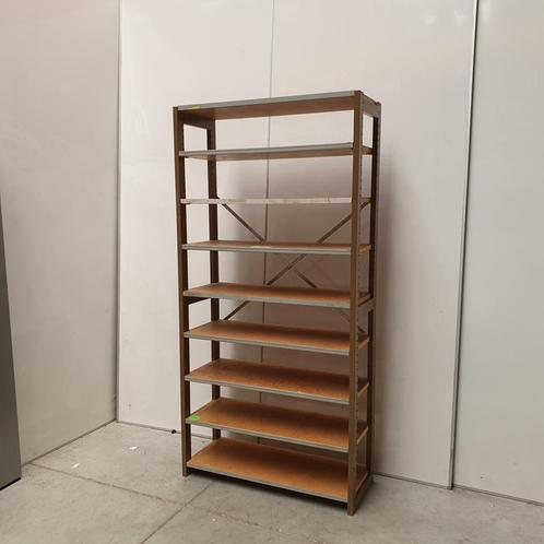 Bruynzeel metalen/houten legbord stellingkast - 209 cm hoog,, Huis en Inrichting, Kasten | Stellingkasten, Gebruikt