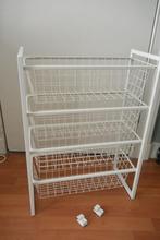 Ikea Jonaxel opbergcombinatie Wit Metaal Incl. ophanghaken, Huis en Inrichting, Ophalen, Zo goed als nieuw