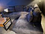 Zwarte lounge hoekbank, Ophalen, 250 tot 300 cm, Gebruikt, 75 tot 100 cm
