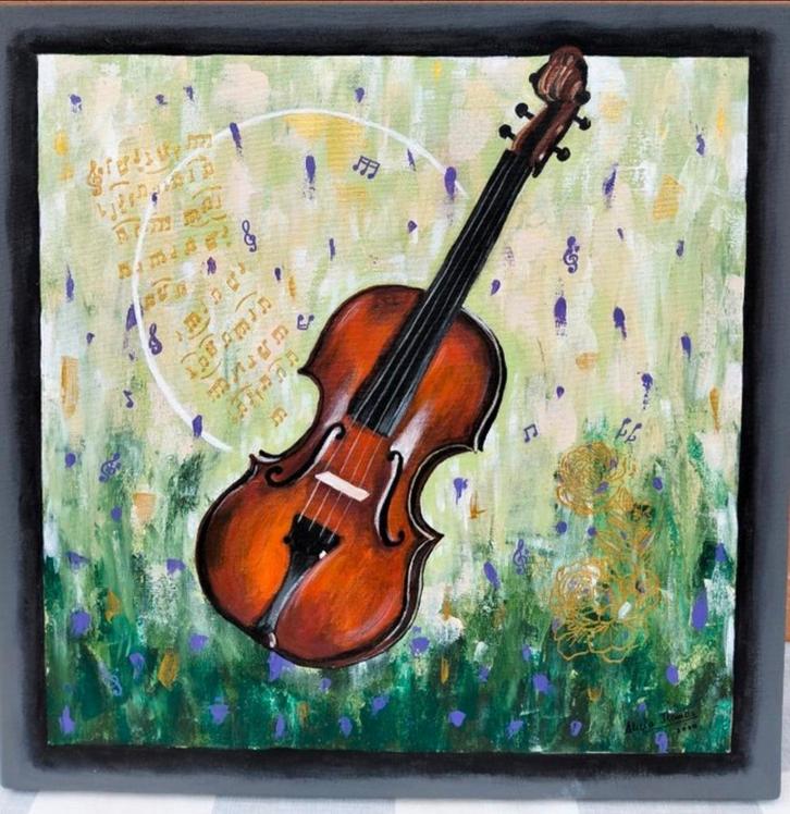 Alicia Ramos Munoz - Violin, Antiek en Kunst, Kunst | Schilderijen | Klassiek, Ophalen of Verzenden