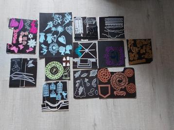 Snijmallen voor scraps book +kaarten(zie omschrijving) beschikbaar voor biedingen