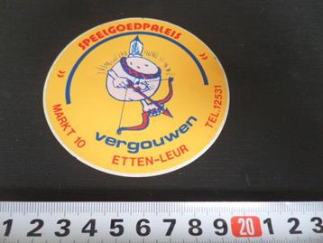 sticker  Etten - Leur Speelgoedpaleis VERGOUWEN Markt 10  beschikbaar voor biedingen
