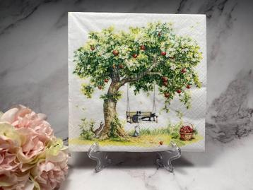 Knutsel servetten Katten schommel appelboom decoupage M456  beschikbaar voor biedingen