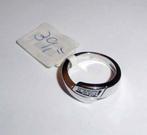 Ring zilver zirkonia modern strak, Sieraden, Tassen en Uiterlijk, Ringen, Verzenden, Nieuw, 17 tot 18, Dame