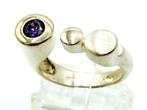 Zilveren ring met amethist, 925, 17 mm, Info@zilverwebsite.nl, Verzenden, Zo goed als nieuw, 17 tot 18