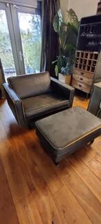 STOERE LOVESEAT met HOCKER, 75 tot 100 cm, Zo goed als nieuw, 100 tot 125 cm, Stof