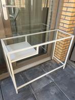 Wit IKEA bureau met glazen blad, Ophalen, Zo goed als nieuw, Bureau