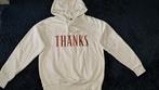 Hoody / trui met capuchon 'Thanks', mt. S, Kleding | Dames, Wit, Ophalen of Verzenden, Zo goed als nieuw, Jean Pascale