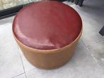 Mooie retro poef, Ophalen of Verzenden, Zo goed als nieuw, Rond, Minder dan 50 cm