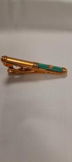 Vintage Dunhill Dasspeld | Verguld met Malachiet, Ophalen of Verzenden, Zo goed als nieuw, Goud, Verguld
