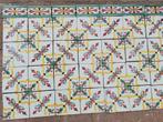212x73,5cm kleurrijke antieke Franse tegels met rand, Ophalen