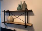 Industrieel metalen wandrek met houten planken 100 cm breed, Huis en Inrichting, Woonaccessoires | Wandplanken en Boekenplanken