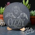 ** Fotogravure van Ozzy Osbourne op ronde leisteen (20 cm), Huis en Inrichting, Ophalen of Verzenden, Nieuw