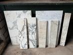 Marmeren Achterwand Wastafel 2x wit, Ophalen, Gebruikt, Overige materialen, 20 tot 50 mm