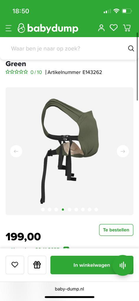 Nieuw draagzak Gangarru Carriers Draagzak Maxi Green, Kinderen en Baby's, Babydragers en Draagdoeken, Nieuw, Draagzak, Ophalen of Verzenden