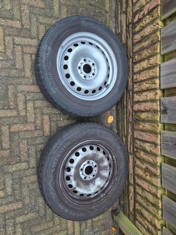 Winterbanden set MB Citan 195/65 R15 met stalen velgen, Auto-onderdelen, Banden en Velgen, Banden en Velgen, Winterbanden, 15 inch
