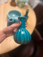 Decoratie vazen, bloempotten turquoise, Huis en Inrichting, Ophalen, Blauw, Aardewerk of Porselein