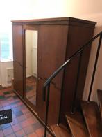 Houten kledingkast met spiegel, Huis en Inrichting, Kasten | Kledingkasten, Gebruikt, Ophalen of Verzenden, 150 tot 200 cm, Overige houtsoorten