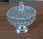 Glazen Suikerpot op Verzilverde Voet, Ophalen, Zo goed als nieuw