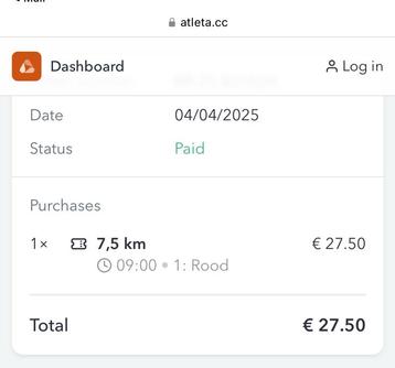 Run op de Ring starttijd 09:00 beschikbaar voor biedingen