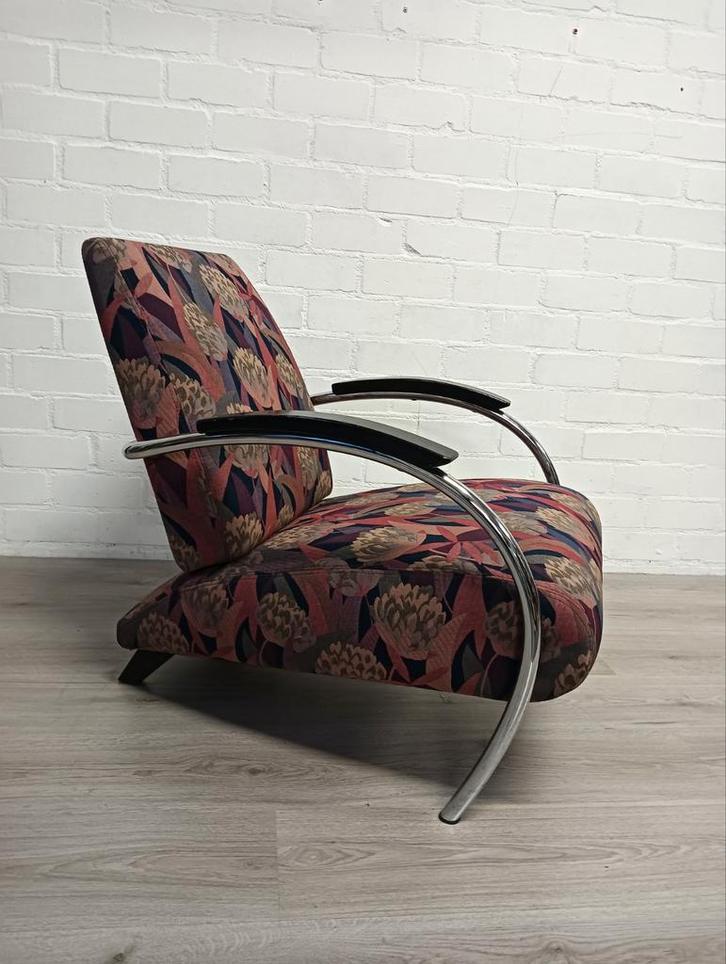 Gelderland, Jan des Bouvries, fauteuil, Huis en Inrichting, Fauteuils, Gebruikt, Metaal, Stof, 50 tot 75 cm, Minder dan 75 cm