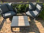 2 Loungestoelen Coco Leonardo + tafel ZGAN, Ophalen, Zo goed als nieuw, Aluminium