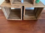 Kubus teak bijzettafel, Huis en Inrichting, Ophalen, Minder dan 45 cm, Minder dan 55 cm, Vierkant