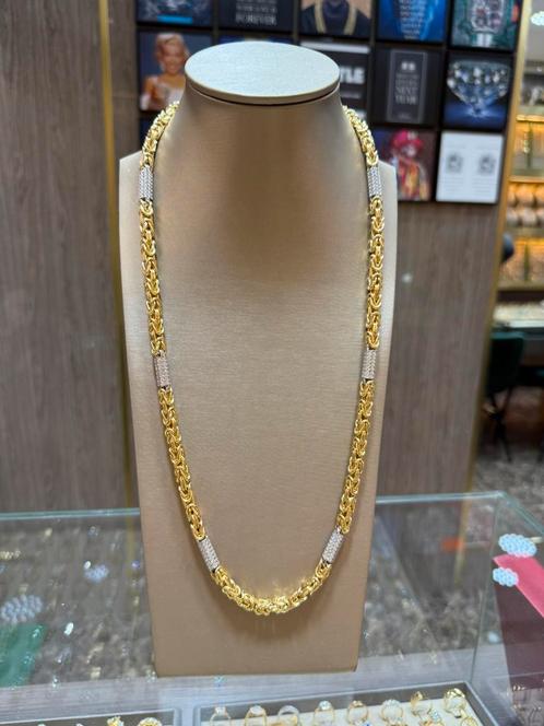 18KT Goud - 109.8 Gram - Ketting - KONING, Sieraden, Tassen en Uiterlijk, Kettingen, Nieuw, Goud, Ophalen
