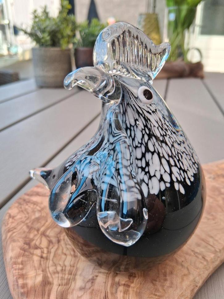 Glazen Haan - Decoratief beeld, Antiek en Kunst, Antiek | Glas en Kristal, Ophalen of Verzenden