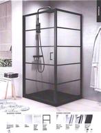 Douche deur Novelinni zwart helder glas, Ophalen, Nieuw, Glas, Douche
