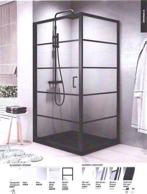 Douche deur Novelinni zwart helder glas, Doe-het-zelf en Verbouw, Sanitair, Nieuw, Douche, Glas, Ophalen